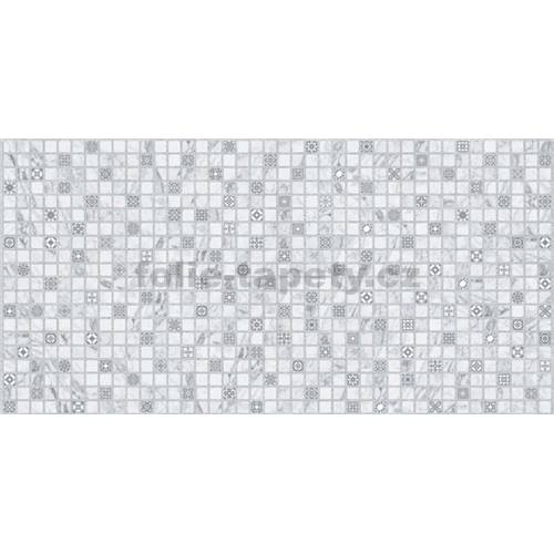 PVC obkladové 3D panely Mozaika bílo šedá